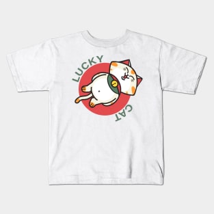 Cute Lucky Cat Sticker Kids T-Shirt